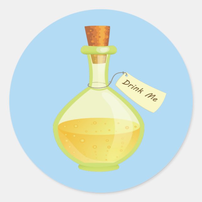 Sticker Rond Alice au pays des merveilles Buvez-moi des autocol (Devant)