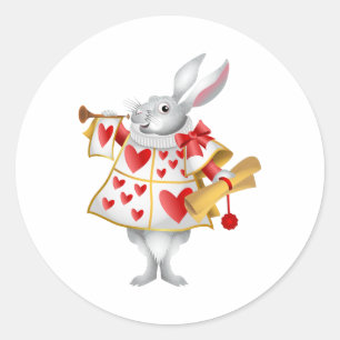 Sticker Rond Alice au pays des merveilles Héraut de lapin blanc