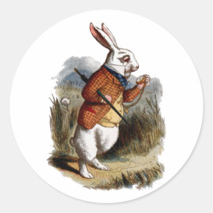 Sticker Rond Alice au pays des merveilles Lapin blanc Personnal
