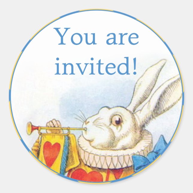Sticker Rond Alice au pays des merveilles Phoques d'invitation  (Devant)