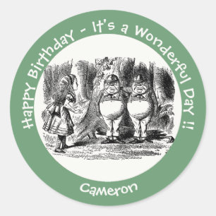 Sticker Rond Alice au pays des merveilles Tweedledum & Tweedled