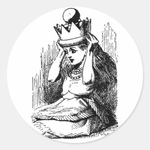 Sticker Rond Alice au Pays des Merveilles vintage, Alice avec l