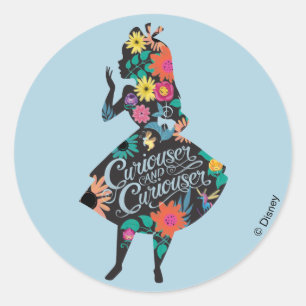 Sticker Rond Alice   Curiouser et Curiouser