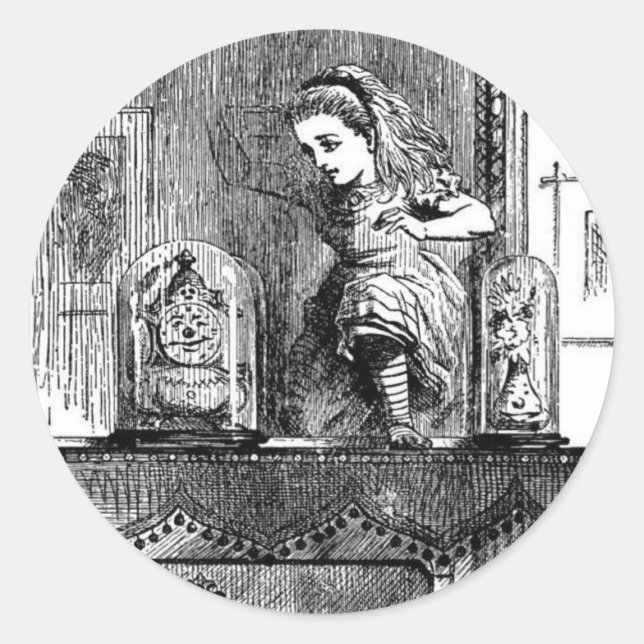 Sticker Rond Alice dans un miroir (Devant)