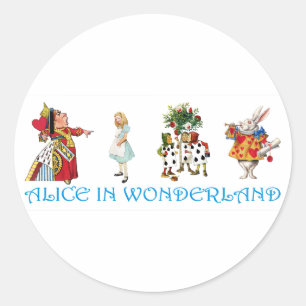 STICKER ROND ALICE EN WONDERLAND