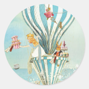 STICKER ROND ALICE IN WONDERLAND THÉ À QUATRE PHOQUES