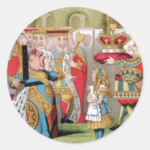 STICKER ROND ALICE RENCONTRE LA REINE DES COEURS