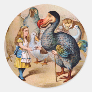 STICKER ROND ALICE RENCONTRE L'OISEAU DODO