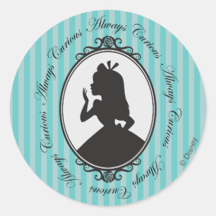 Sticker Rond Alice  Toujours curieux