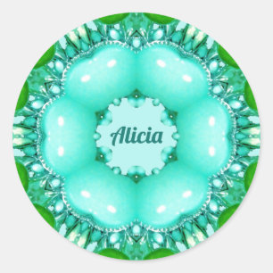 Sticker Rond ALICIA ~ Bright Abstrait Fractal Motif ~