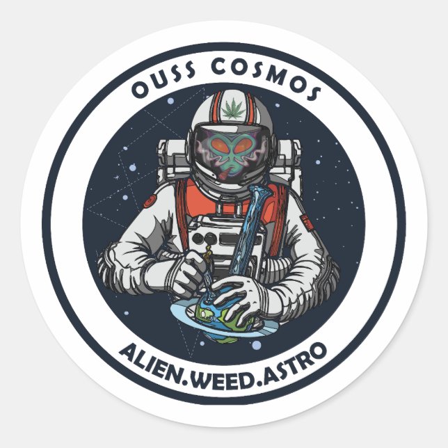 Sticker Rond alien (Devant)