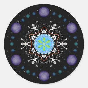 Sticker Rond Alien Buddies