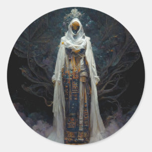 Sticker Rond Alien Fae Imaginaire Sci-Fi