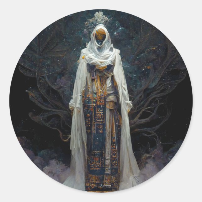 Sticker Rond Alien Fae Imaginaire Sci-Fi (Devant)