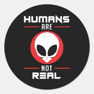 Sticker Rond Alien Head Ufo Aliens Area 51 Space Funny Cadeau
