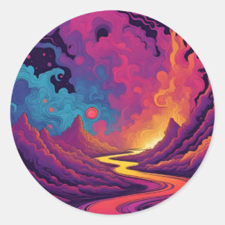 Sticker Rond Alien Lands