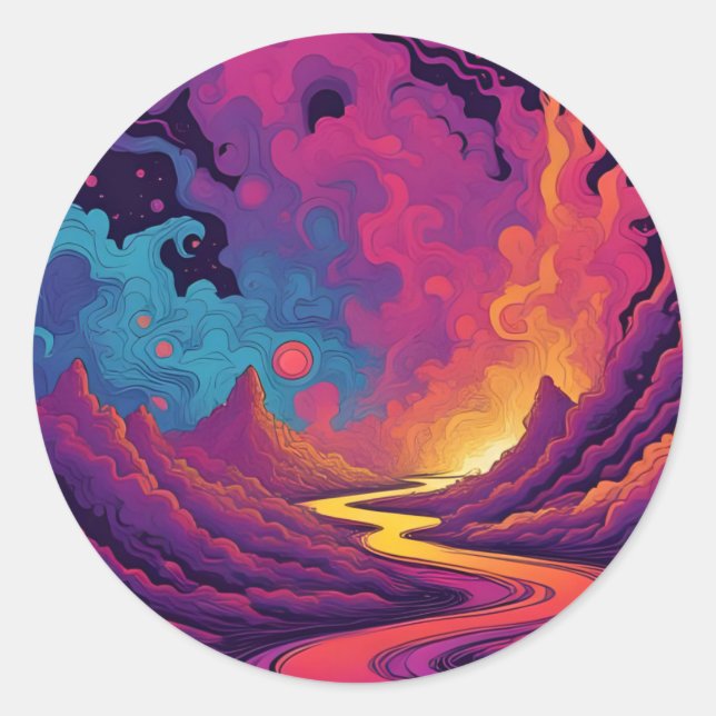 Sticker Rond Alien Lands (Devant)