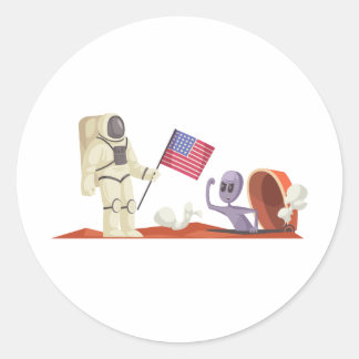 STICKER ROND ALIEN ORANGE