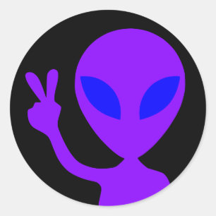 Sticker Rond Alien pacifique