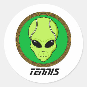 Sticker Rond Alien principal de tennis