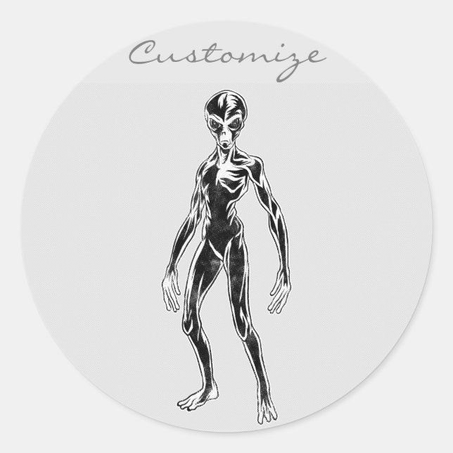 Sticker Rond Alien UFO Thunder_Cove (Devant)