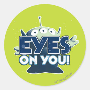Sticker Rond Alien : Yeux sur toi !