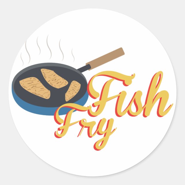 Sticker Rond Alimentation de frites de poisson (Devant)