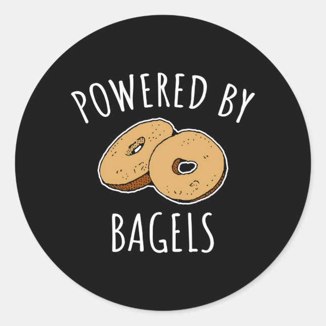 Sticker Rond Alimenté Par Bagels Bagel (Devant)