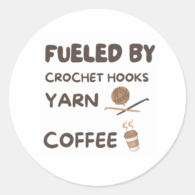 Sticker Rond Alimenté par des crochets Crochet (Devant)