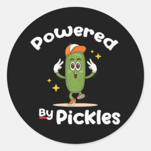 Sticker Rond Alimenté Par Des Pickles Aliments Pickle Drôle