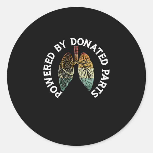 Sticker Rond Alimenté Par Des Pièces Donées Transplant De Poumo (Devant)