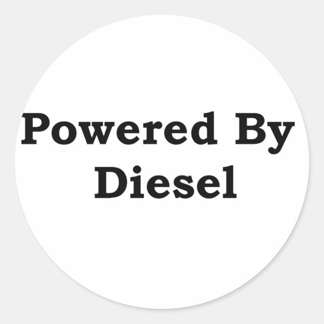 Sticker Rond Alimenté Par Diesel (Devant)