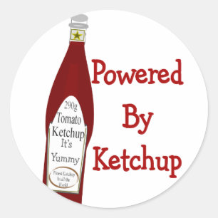 Sticker Rond Alimenté Par Ketchup