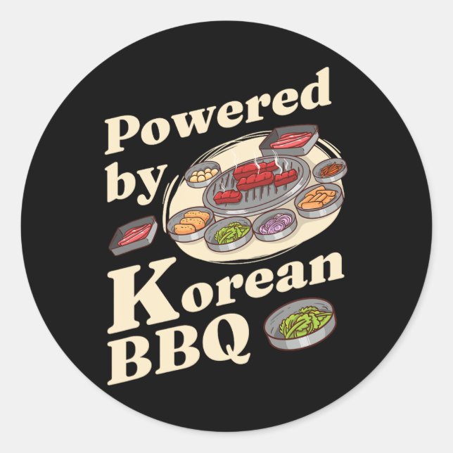 Sticker Rond Alimenté Par Le Barbecue Coréen (Devant)