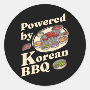 Sticker Rond Alimenté Par Le Barbecue Coréen