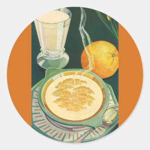 Sticker Rond Aliments santé vintages, Boissons, Petit-déjeuner 