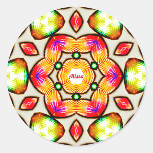 Sticker Rond ALISSA ~ Bright Shell Motif ~ Personnalisé