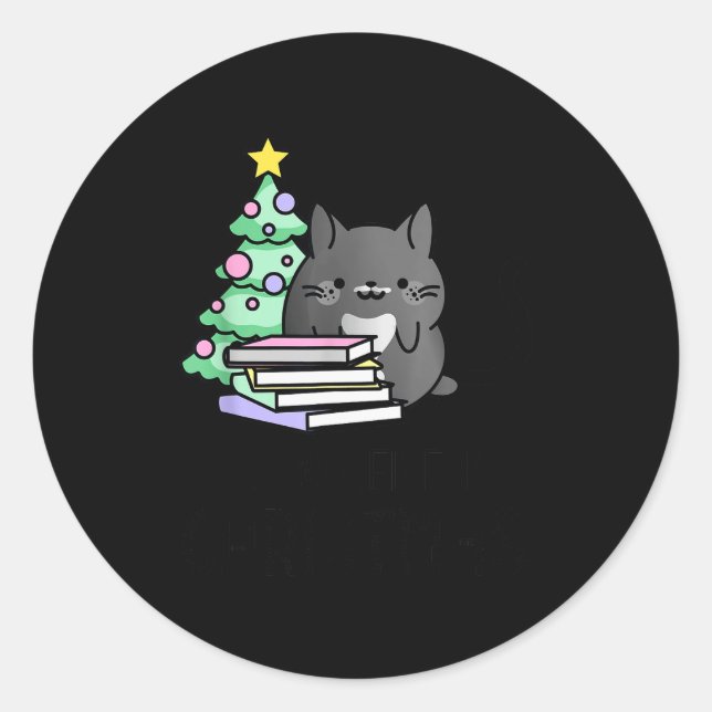 Sticker Rond All Booked For Christmas Cozy Mystery, Book Lovers (Devant)