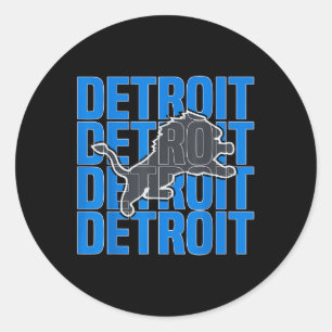 Sticker Rond All Grit - Detroit Cool Retro Loisirs Lion Detroit