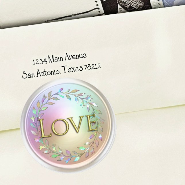 Sticker Rond ALL INITIALS Gold Love Pearly Wreath (Créateur téléchargé)