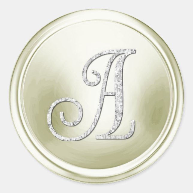 Sticker Rond ALL INITIALS Silver Monogram 3 Off White (Devant)