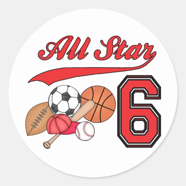 Sticker Rond All Star Sports 6e anniversaire (Devant)
