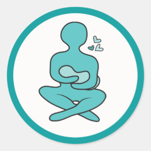 Sticker Rond Allaitement maternel Mère et bébé