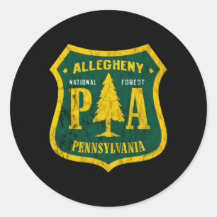 Sticker Rond Allegheny National Forest Pennsylvania Shield Look