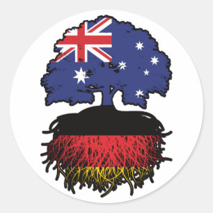Sticker Rond Allemagne Australie Australie Australie racine arb