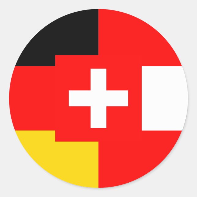 Sticker Rond Allemagne Autriche Suisse symbole du drapeau allem (Devant)