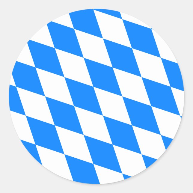 Sticker Rond Allemagne Bavière Drapeau de haute qualité (Devant)