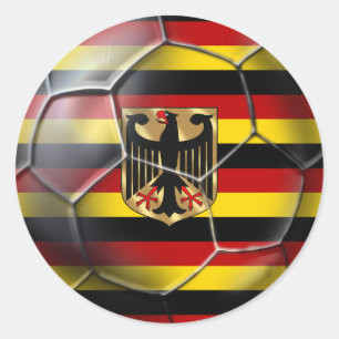 Sticker Rond Allemagne Drapeau de soccer rayé cadeaux de footba