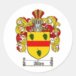 STICKER ROND ALLEN FAMILLE CREST - ALLEN COAT D'ARMES