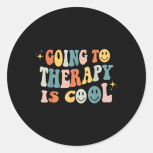 Sticker Rond Aller À La Thérapie Est Cool Auto-Soins Santé Ment